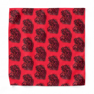 Magic Red Neon Bulls Running Amazing Starry Night Bandana