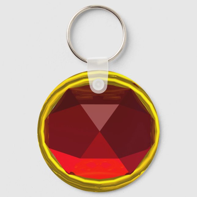 MAGIC RED RUBY GEMSTONE KEYCHAIN (Front)