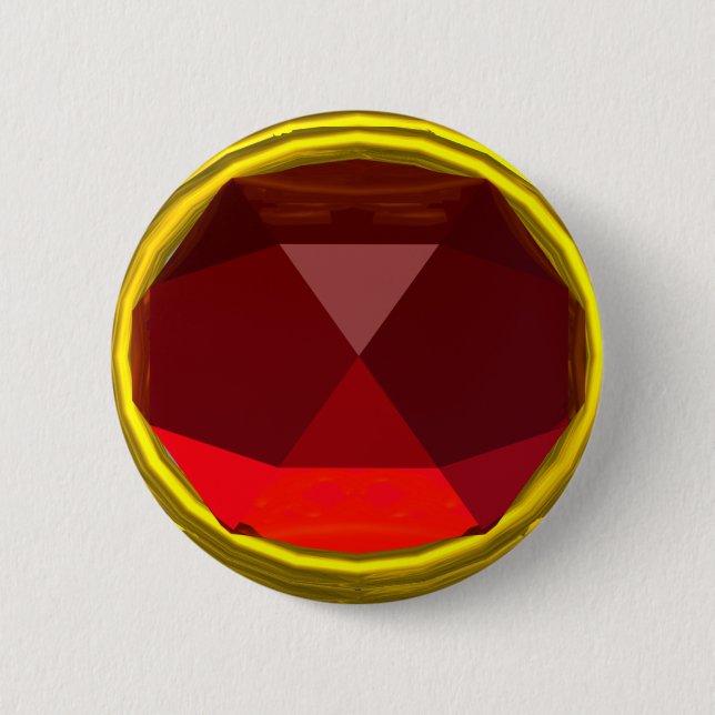 MAGIC RED RUBY GEMSTONE PINBACK BUTTON (Front)
