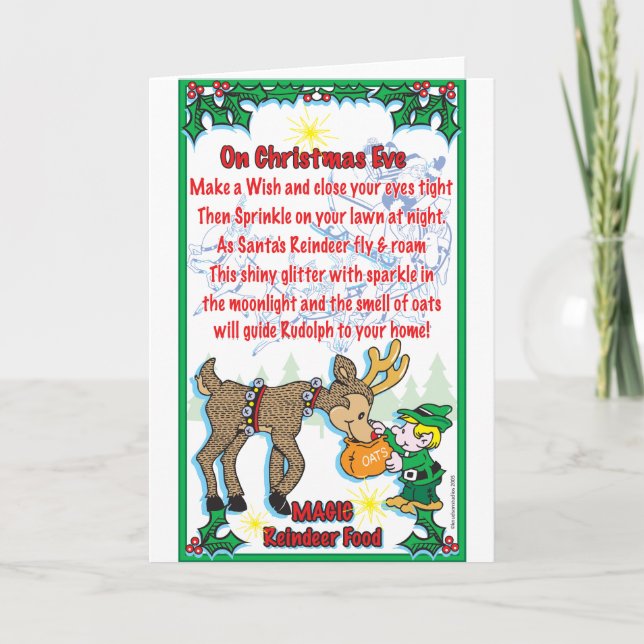 Magic Reindeer Food Holiday Card (Front)