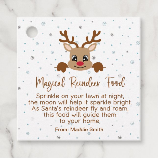 Magic Reindeer Food Personalized Gift Tag (Front)