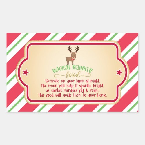 Magic Reindeer Food Sticker _ Rectangle