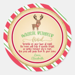 Magic Reindeer Food Sticker - Round