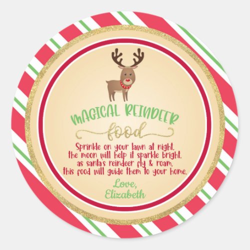 Magic Reindeer Food Sticker _ Round