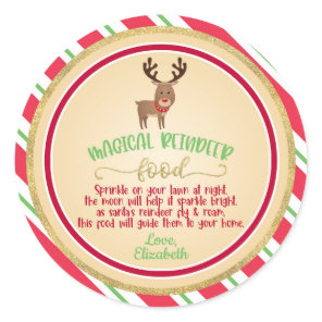 Magic Reindeer Food Sticker - Round