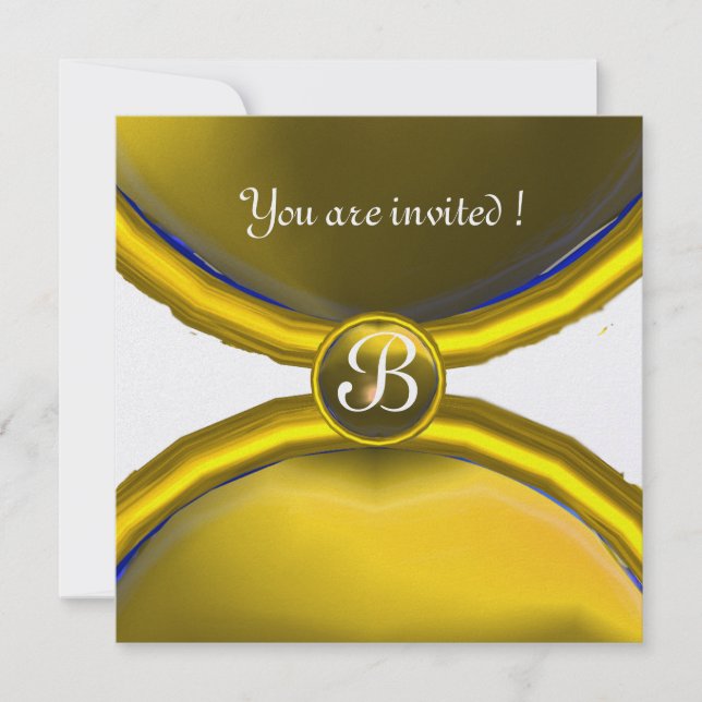 MAGIC RINGS ,MONOGRAM  gem yellow ice Invitation (Front)