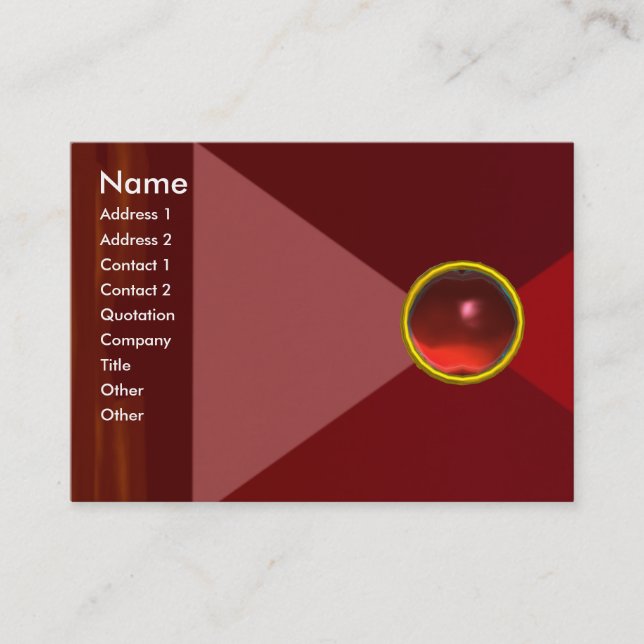 MAGIC RUBY  , bright vibrant red Business Card (Front)