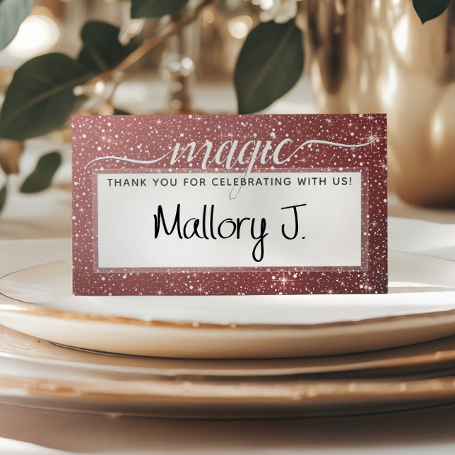 MAGIC 🎅 Rustic Watercolor Blush & Burgundy Place Card (MAGIC 🎅 Rustic Watercolor Blush & Burgundy Place Card
)