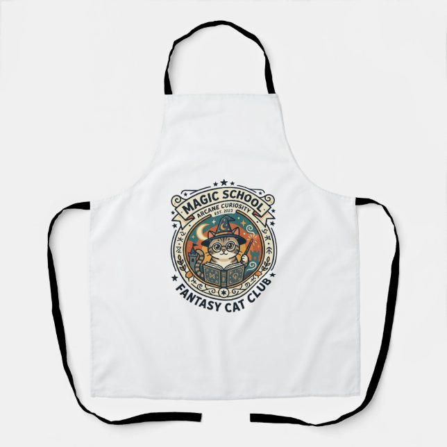Magic School Fantasy Cat Cute Kitty Design - Magic Apron (Front)