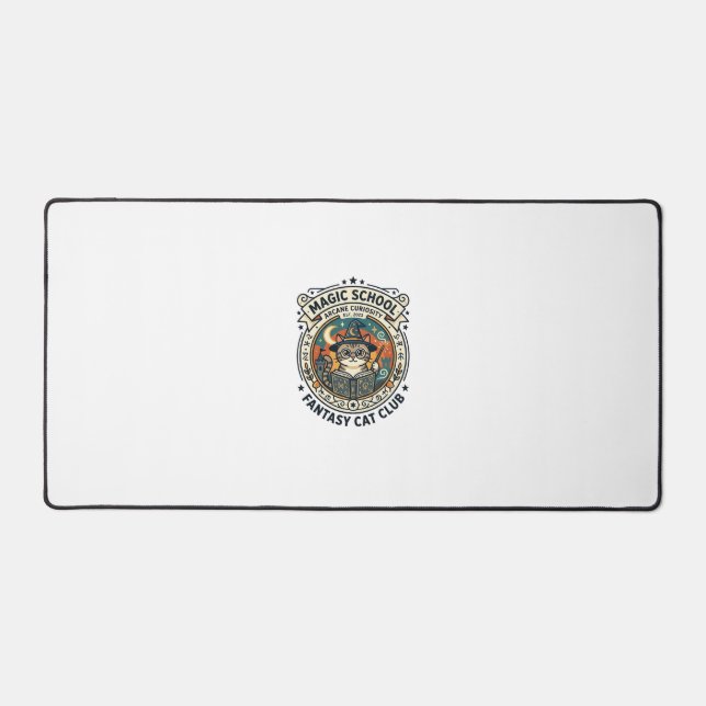Magic School Fantasy Cat Cute Kitty Design - Magic Desk Mat (Front)