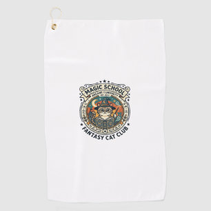 Magic School Fantasy Cat Cute Kitty Design - Magic Golf Towel