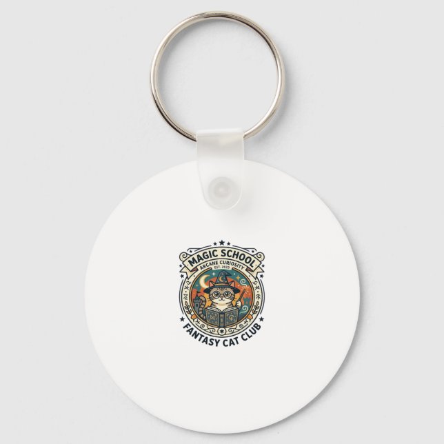 Magic School Fantasy Cat Cute Kitty Design - Magic Keychain (Front)
