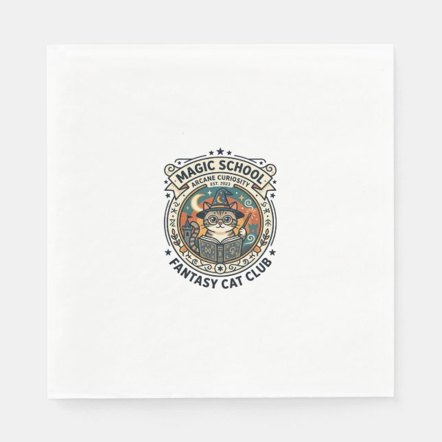Magic School Fantasy Cat Cute Kitty Design - Magic Napkins (Front)