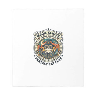 Magic School Fantasy Cat Cute Kitty Design - Magic Notepad