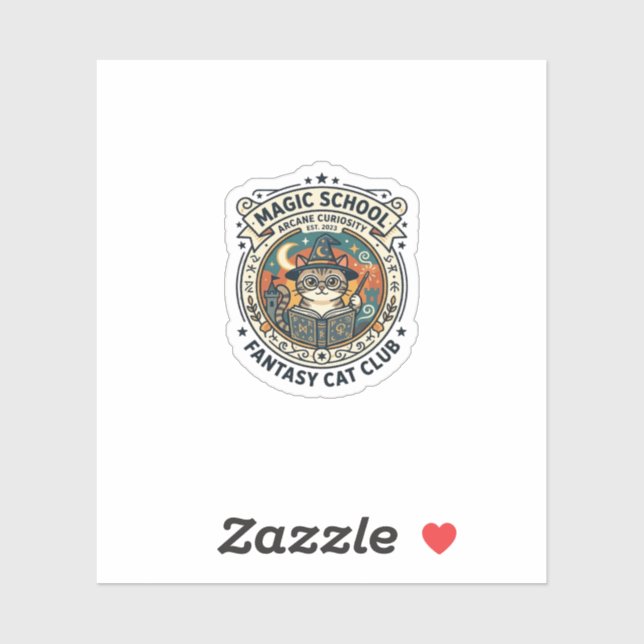 Magic School Fantasy Cat Cute Kitty Design - Magic Sticker (Sheet)