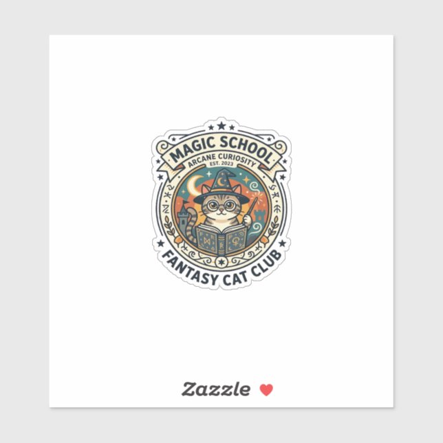 Magic School Fantasy Cat Cute Kitty Design - Magic Sticker (Sheet)