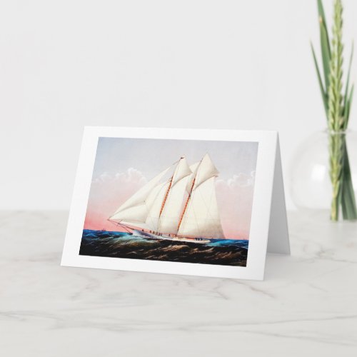 Magic schooner yacht holiday card