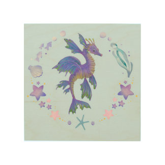 Magic Seahorse Pillow Wood Wall Art