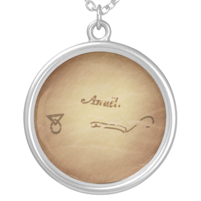 Magic Seal Angel Anael Protection Magic Charms Silver Plated Necklace (Front)