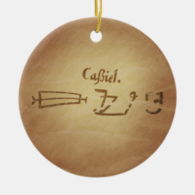 Magic Seal Angel Cassiel Protection Magic Charms Ceramic Ornament (Front)