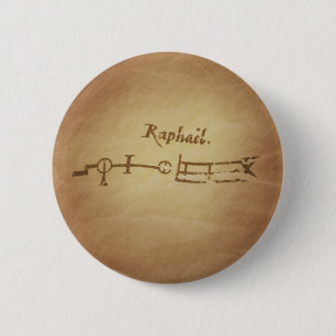 Magic Seal Angel Raphael Protection Magic Charms Button