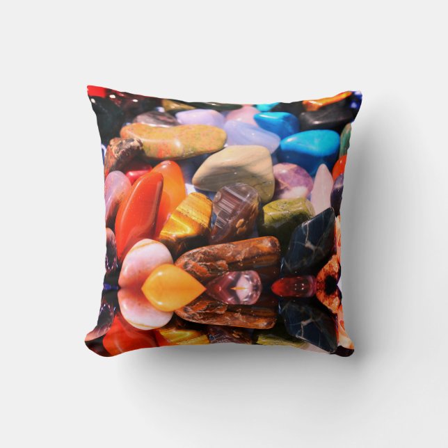 Magic Semi Precious Stones Crystals Cushion Pillow (Front)