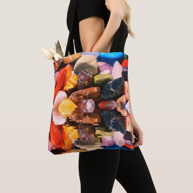 Magic Semi Precious Stones Gemstones Tote Bag (Close Up)