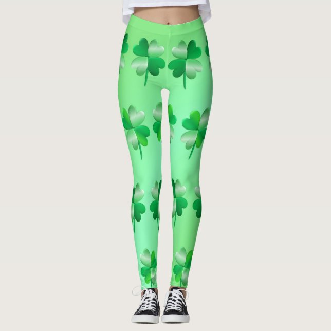 Magic Shamrocks Just for Fun! Leggings (Front)
