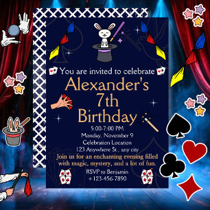 Magic Show Birthday Invitation Party For Magicians