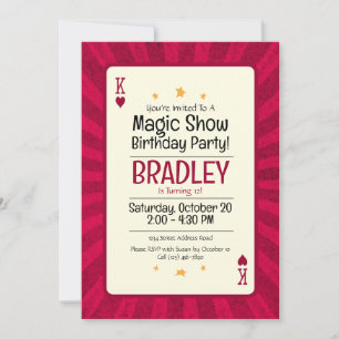 Magic Show Birthday Invitation Starburst Card