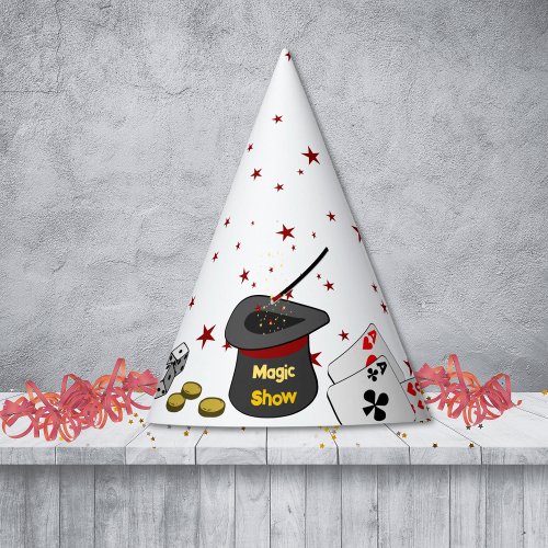 Magic Show Birthday Party Black White Red Kids Party Hat