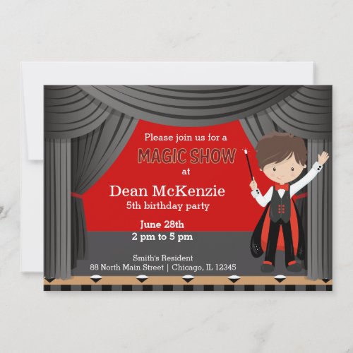 Magic Show birthday party Invitation