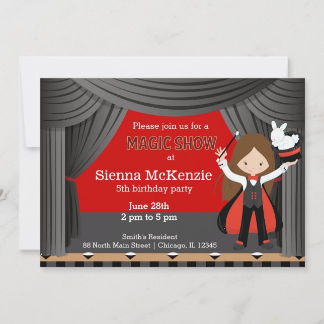 Magic Show birthday party Invitation (Front)