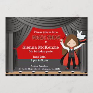 Magic Show birthday party Invitation