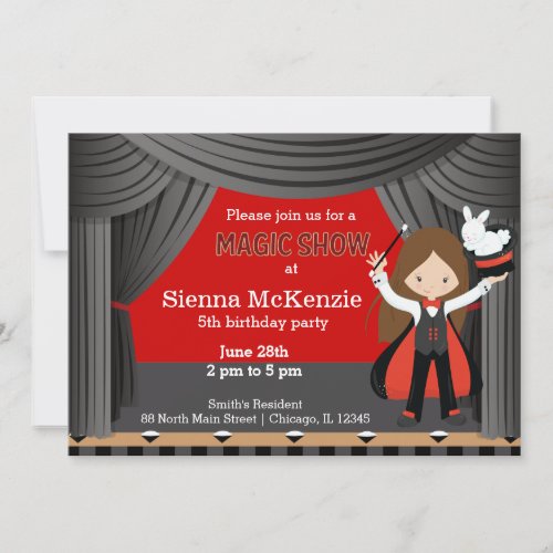 Magic Show birthday party Invitation