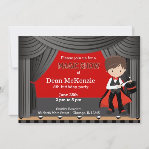 Magic Show birthday party Invitation