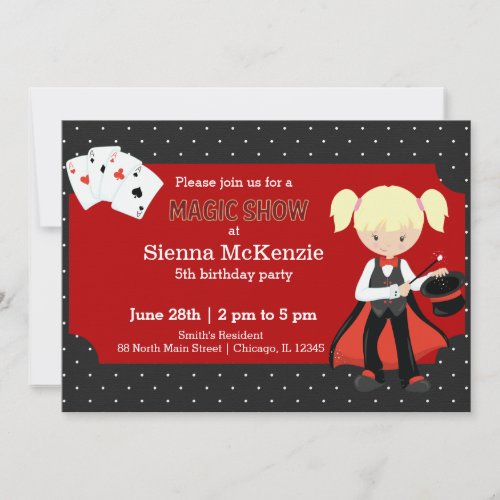 Magic Show birthday party Invitation