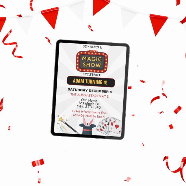 Magic Show Birthday Party Invitation (Creator Uploaded)