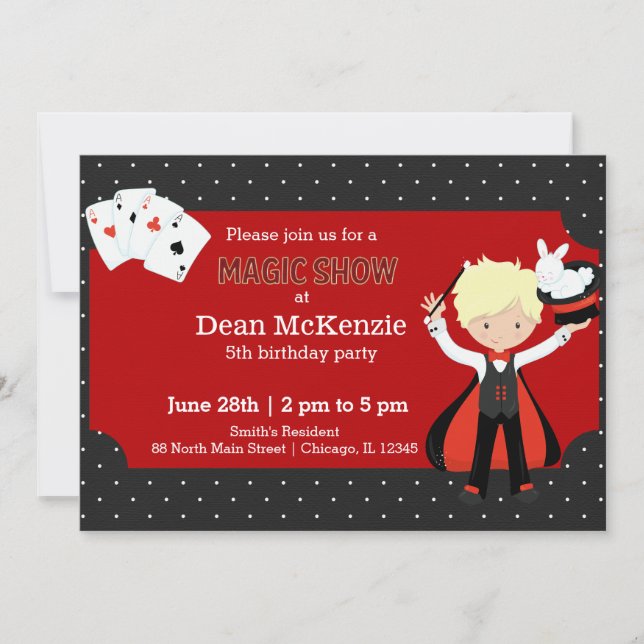 Magic Show birthday party Invitation (Front)