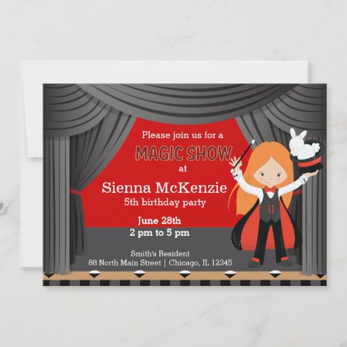 Magic Show birthday party Invitation