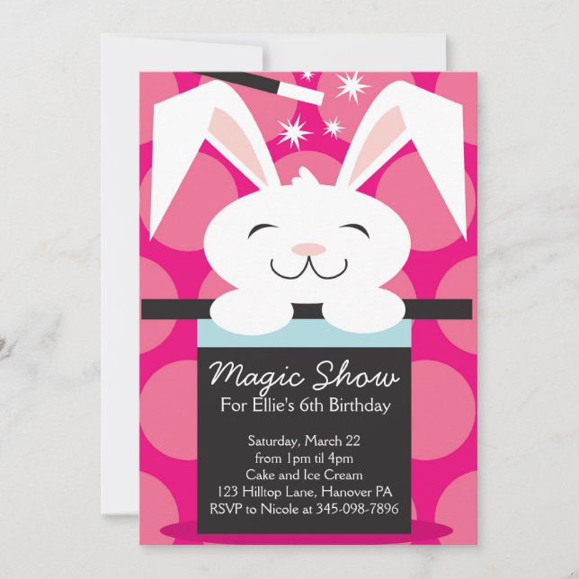 Magic Show Birthday Party Invitations (Front)