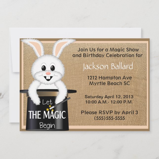 Magic Show Birthday Party Invitations (Front)