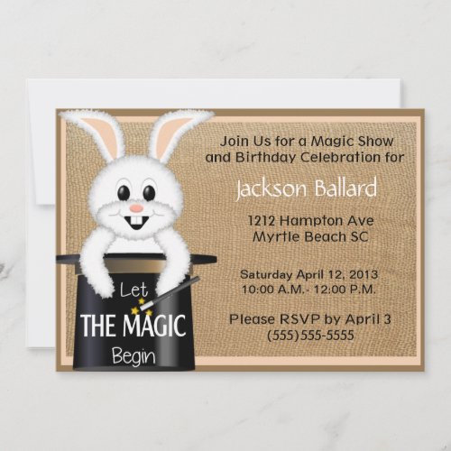 Magic Show Birthday Party Invitations