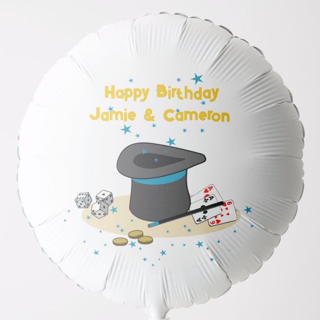 Magic Show Blue Happy Birthday Joint Celebration Balloon (Front)