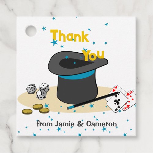 Magic Show Blue Joint Celebration Thank You Favor Tags