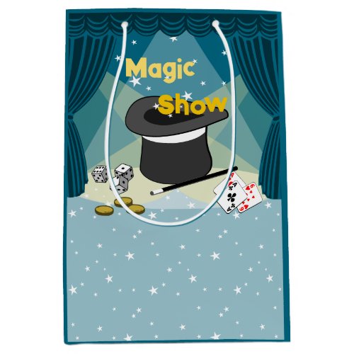 Magic Show Blue Thank You Medium Gift Bag