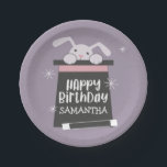 Magic Show Childrens Birthday Party Paper Plates<br><div class="desc">Adorable design for your child's magic show theme birthday. Cute bunny popping her head out of a top hat. It says "Happy Birthday Samantha" inside the hat. Add your child's name on the hat. The text is easily customizable online.</div>