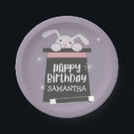 Magic Show Childrens Birthday Party Paper Plates<br><div class="desc">Adorable design for your child's magic show theme birthday. Cute bunny popping her head out of a top hat. It says "Happy Birthday Samantha" inside the hat. Add your child's name on the hat. The text is easily customizable online.</div>