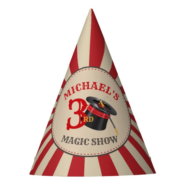 Magic Show Circus Birthday Party hat (Front)