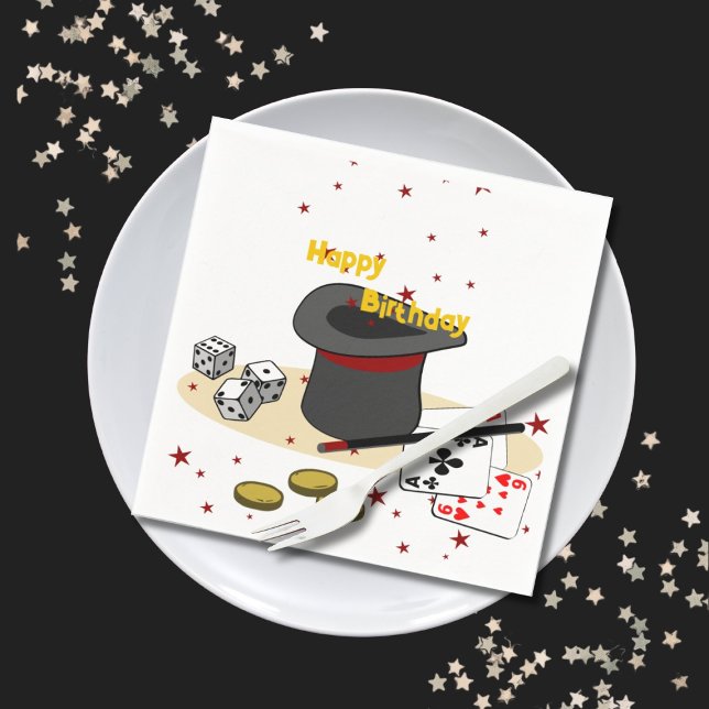 Magic Show Happy Birthday Kids Party Napkins (Magic Show Happy Birthday Kids Party Napkins)